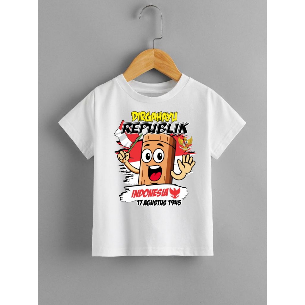 Baju Kaos Hari Kemerdekaan Anak Laki -Laki & Perempuan Usia 1-7 Tahun