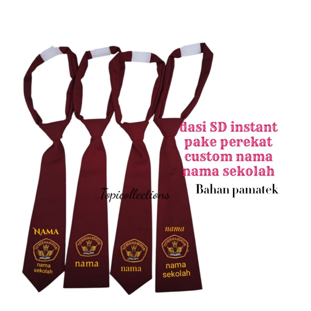 dasi sekolah SD pake nama dasi anak SD instant dasi sekolah SD dasi instant dasi perekat dasi logo b