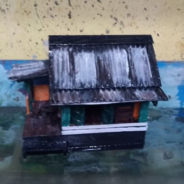 Miniatur Rumah Apung PVC aquascape paludarium