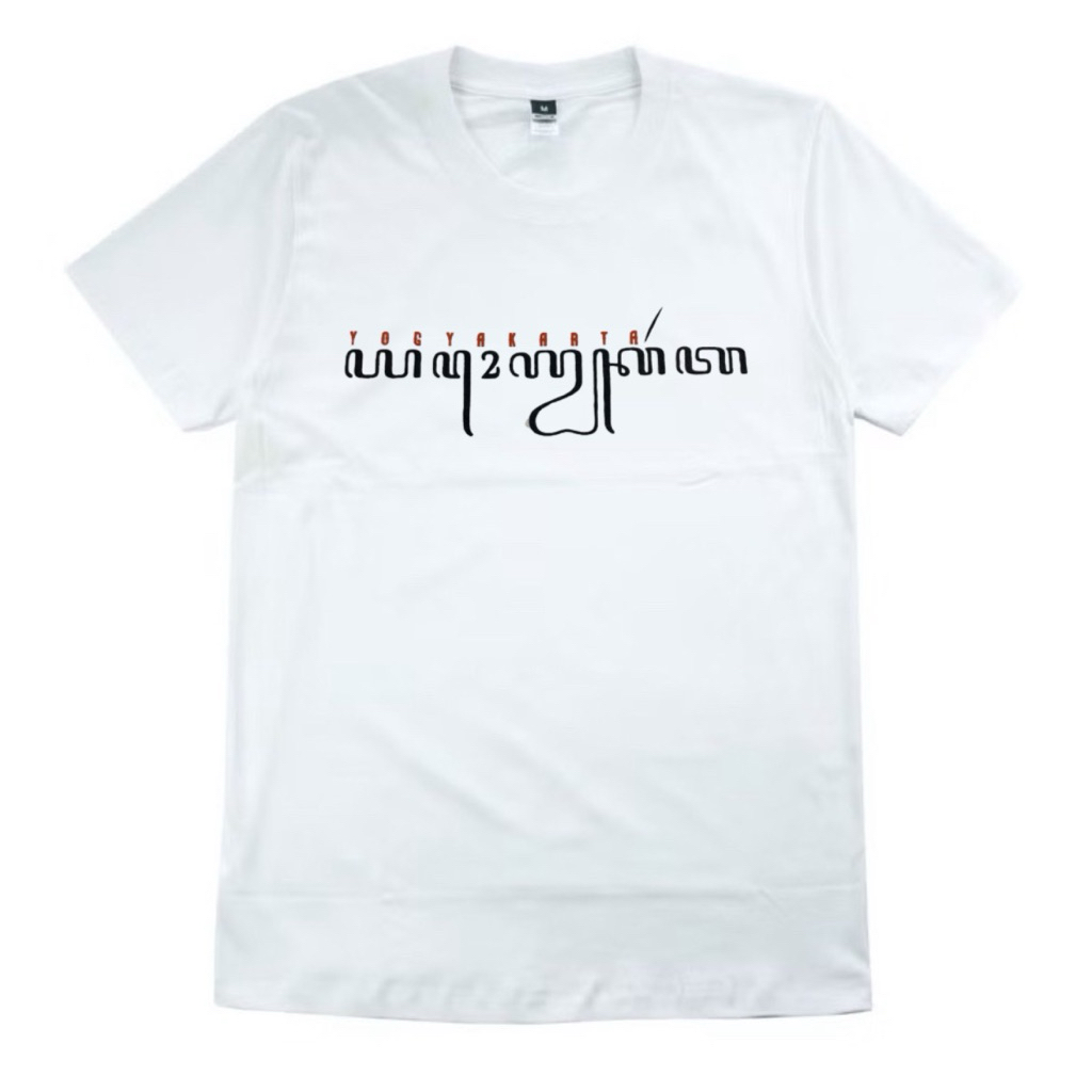 Kaos Jogja Aksara Jawa Pria Wanita Warna Putih Capung Tshirt Kaos Oblong