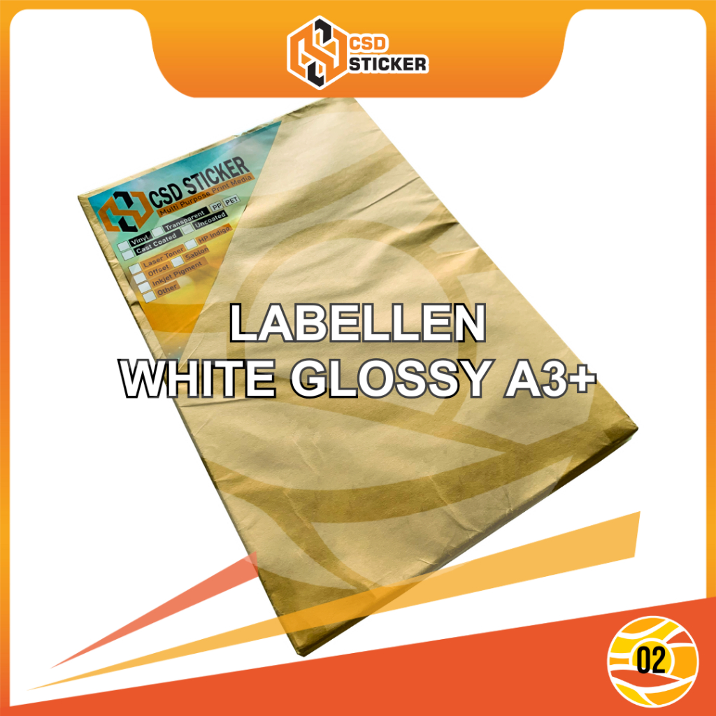 

LABELLEN Sticker Vinyl PP Film Stiker Digital Print Laser Toner A3+ Anti Air Tidak Mudah Sobek PACK