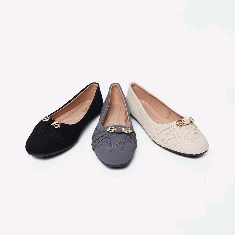 GABINO AMELIA Sepatu Cewek Flat Casual-G1DA4002-Black,Cream&Grey