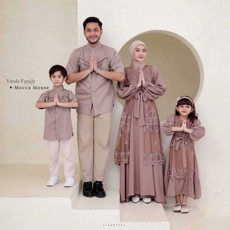 KODE I39Y Lizahrani  Vanda Family Series Mocca Mousse Dress Outer  Outer Lace  Outer Brokat  Set Out