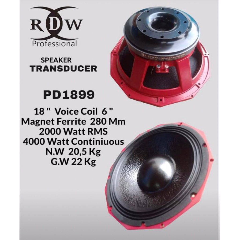 Speaker rdw 18 inch 1899 pd 1899 18pd1899 original