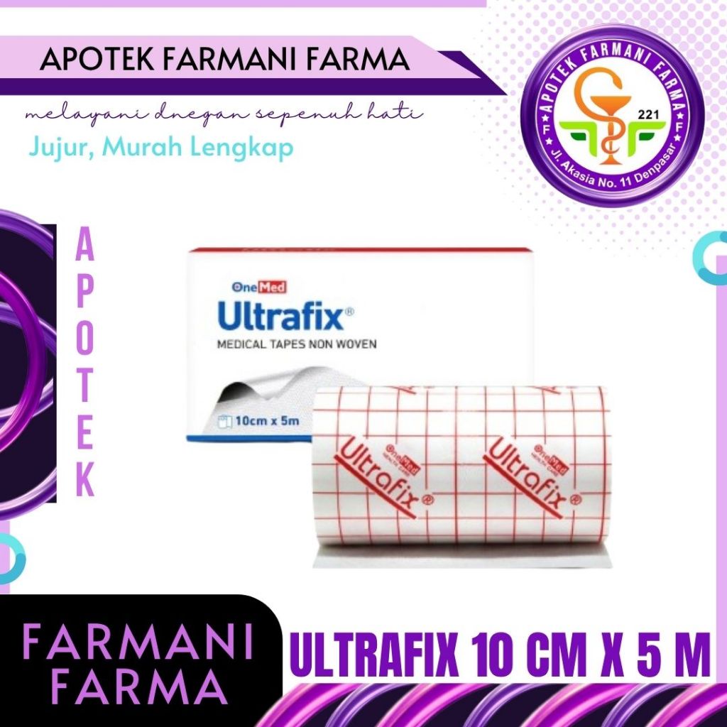 ULTRAFIX 10 CM X 5 M / PLESTER /PEREKAT PLESTER ONEMED/ROLL / / PLASTER PUTIH LUKA / PLASTER PENUTUP