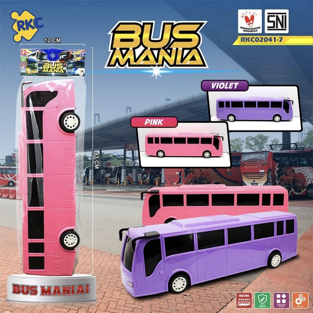 Mainan Mobil Mania / Kendaraan Bus Polos / Bus Mania / Bus Modifikasi Telolet
