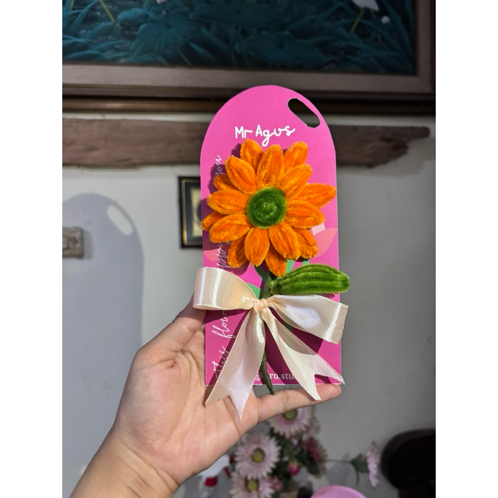 Mini Hand Bouqet Bunga Kawat | Single Bouqet | Bunga Kawat Bulu