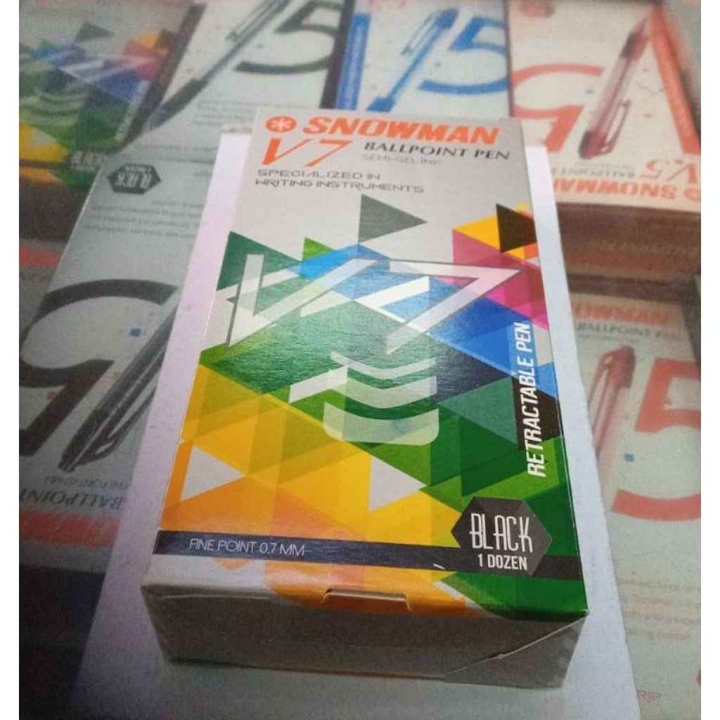 

Pulpen Snowman V-7 per pack Casing berwarna tinta Hitam