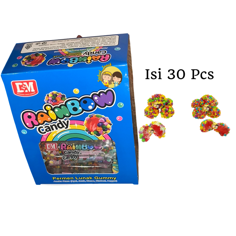 

GROSIR - Permen Rainbow Sprinkle 30 X 10 Gr Rasa Buah Gummy Candy Lunak by Jadoel_Snack