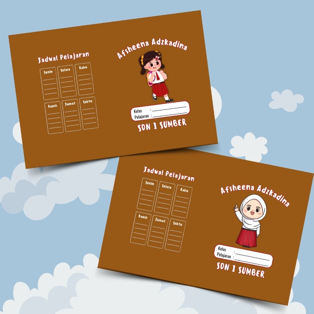 

Sampul Buku Tulis Coklat SD MI Custom Nama