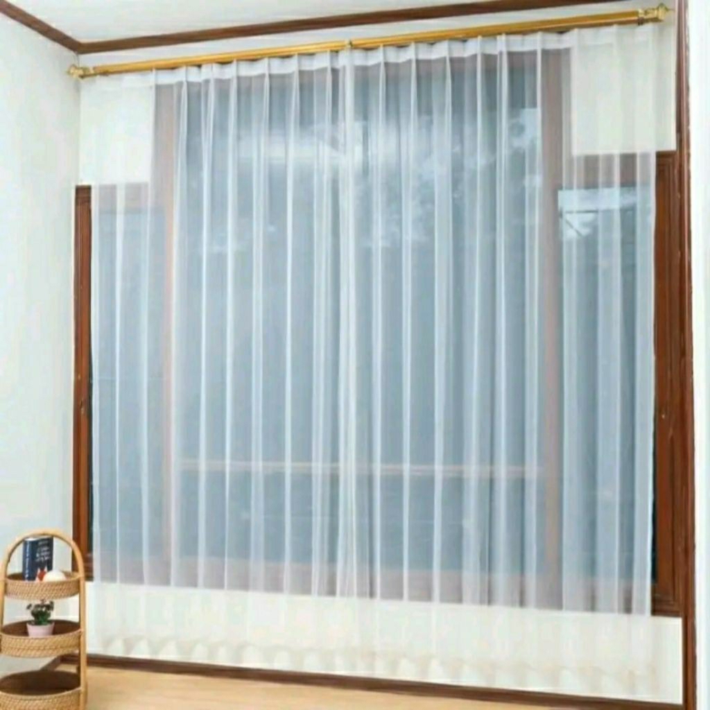 gorden vitras putih bahan voil sipon gorden transparan tirai jendela ruangan  gorden Daleman jendela