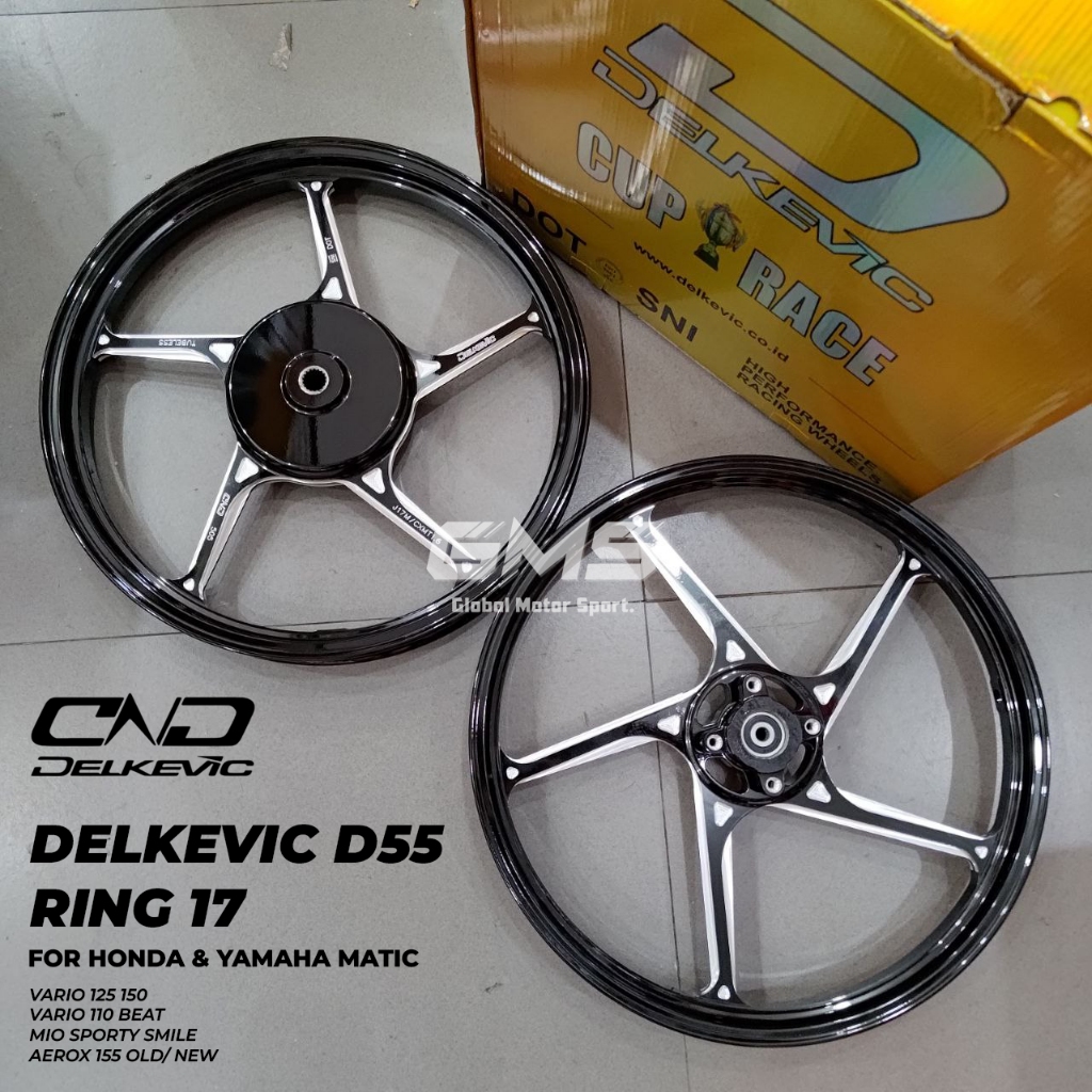 DELKEVIC D55 RING 17 AK55 VELG VARIO 125 RING 17 MIO SPORTY BEAT STREET BEAT POP AEROX RING 17 PNP