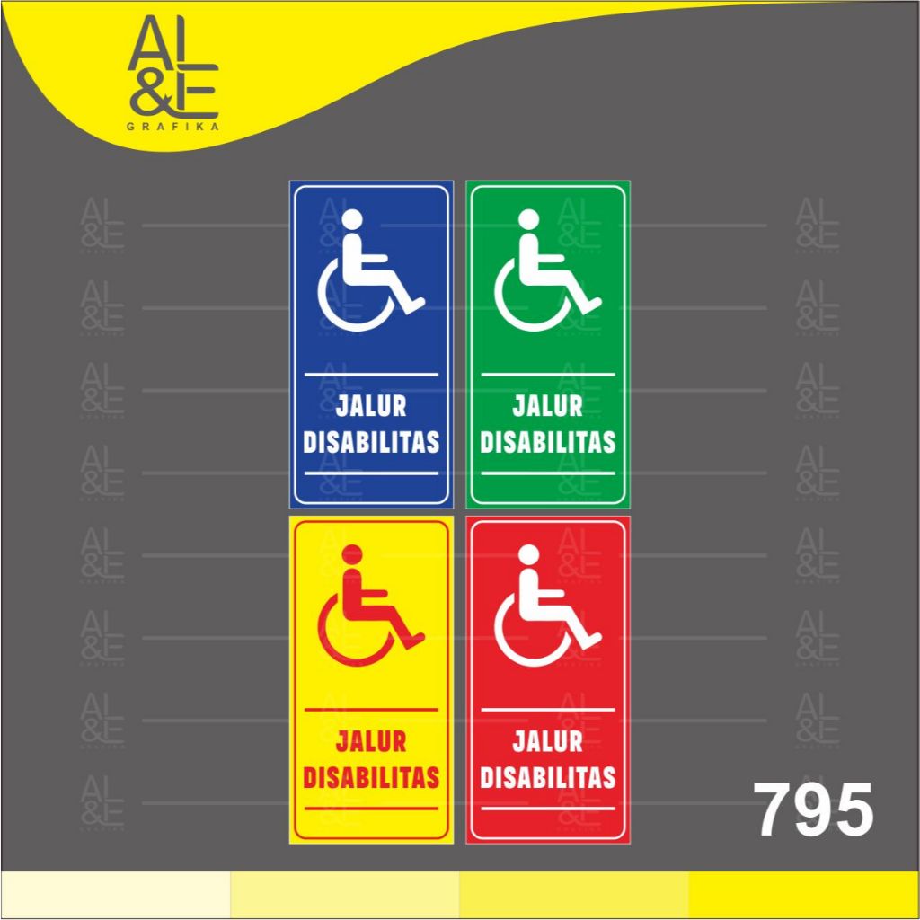 

795 - Stiker Jalur Disabilitas, Sticker Vinyl, Premium dan Tahan Air