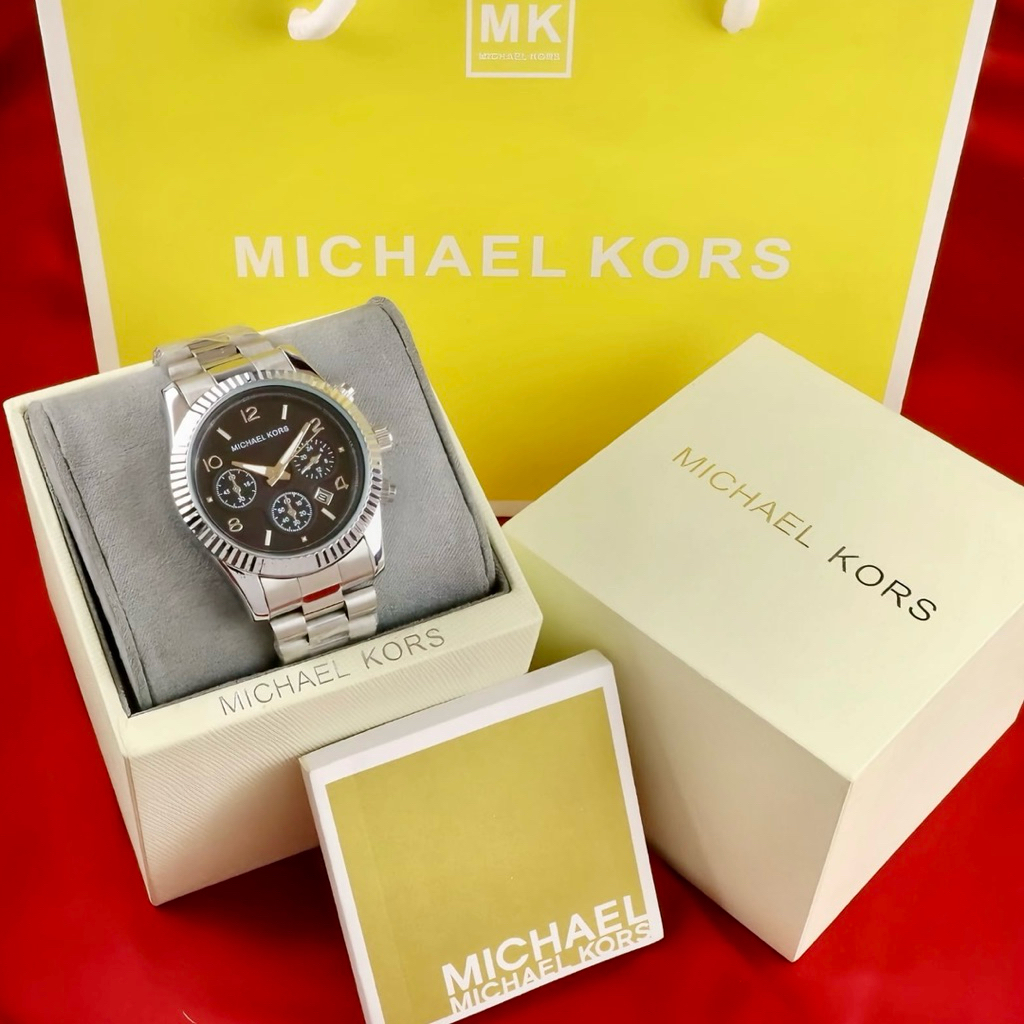 SET IMPORT + KARTU + BAG ‼️ Premium AAA Jam Tangan Wanita Mk Body Gerigi Tangal Aktif Tali Rantai So