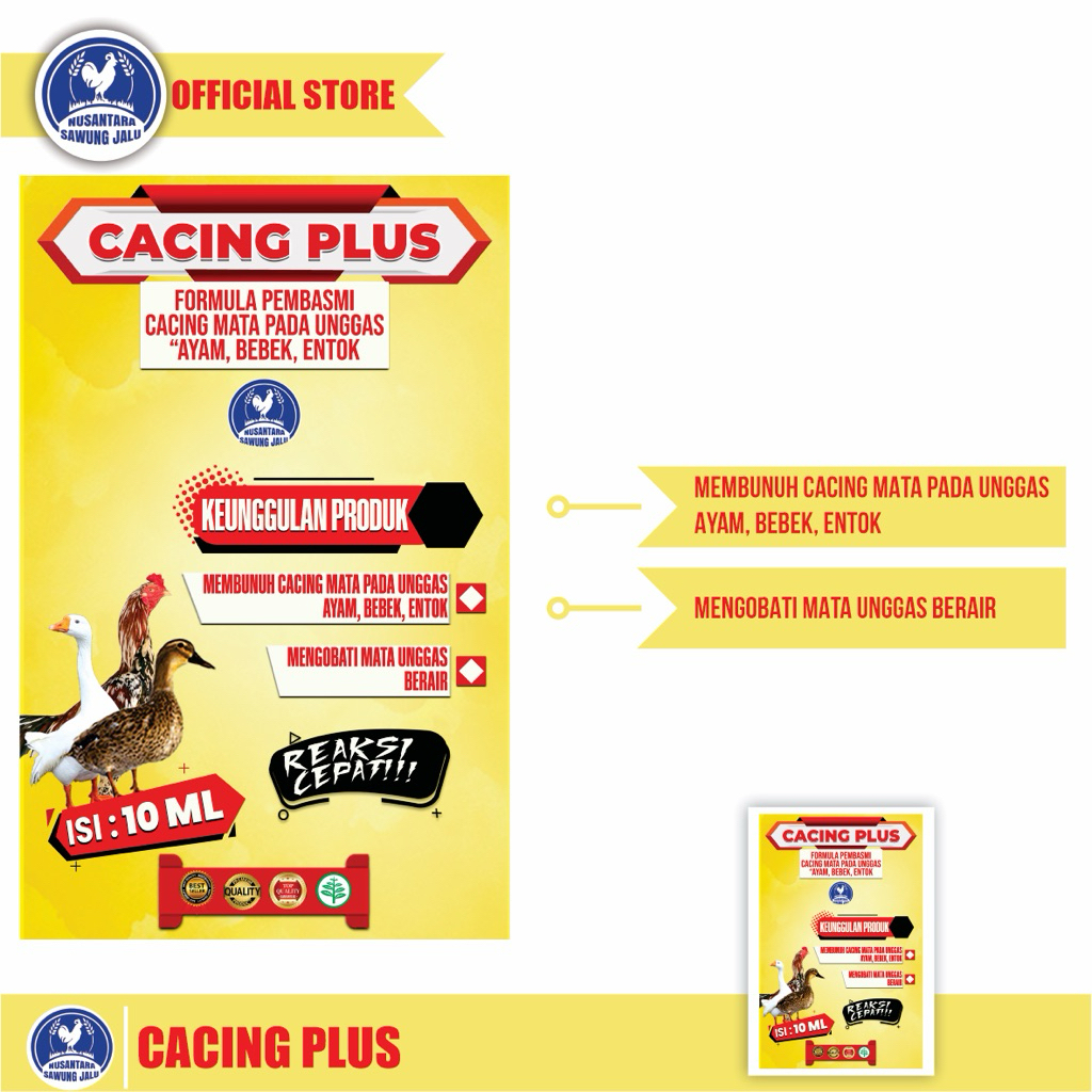 OBAT CACING MATA Ayam Bebek Entok CACING PLUS