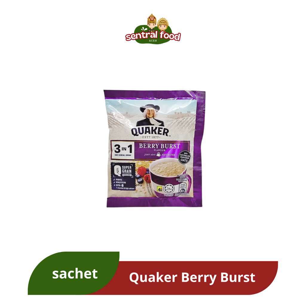 

QUAKER 3in1 Rasa Berry Burst Minuman Sereal Oats Sachet 30 gr