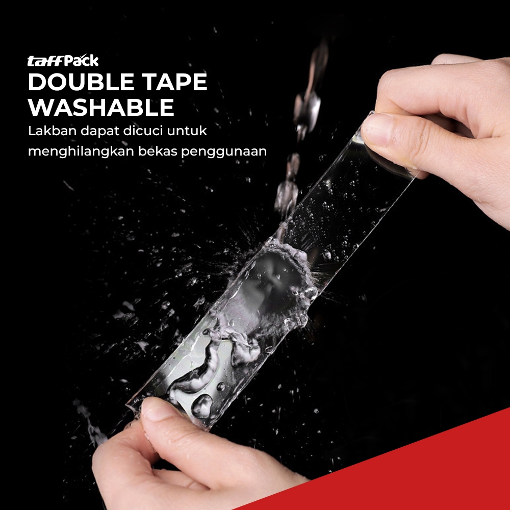 

Double Tape Perekat No Trace Adhesive Washable Sticker 100x3cm - J007 - Transparent