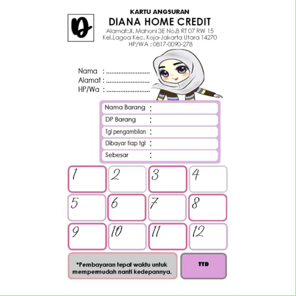 

Kartu Angsuran Home Kredit Costum Seri 3 Best Kartu Kita