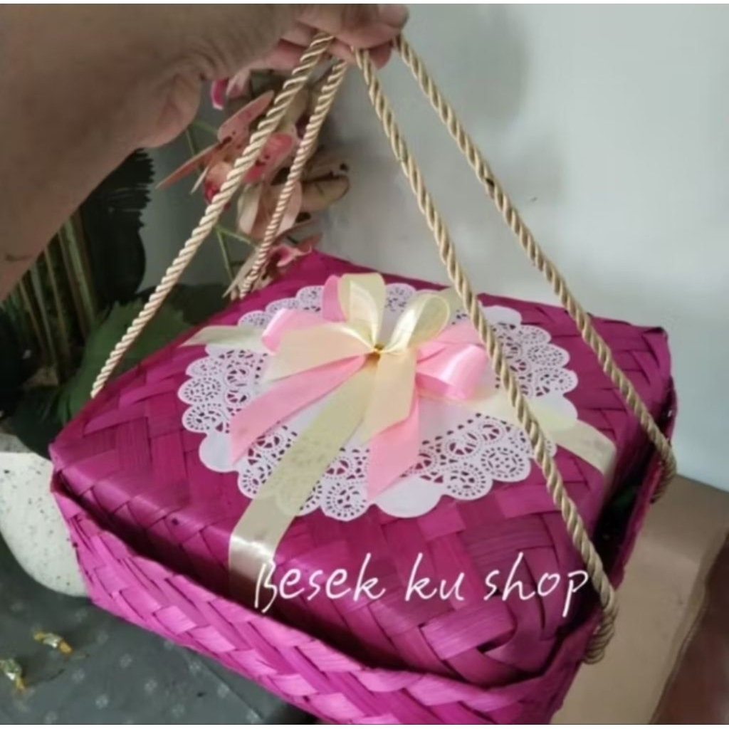 

besek 25x25 warna pita dan tali