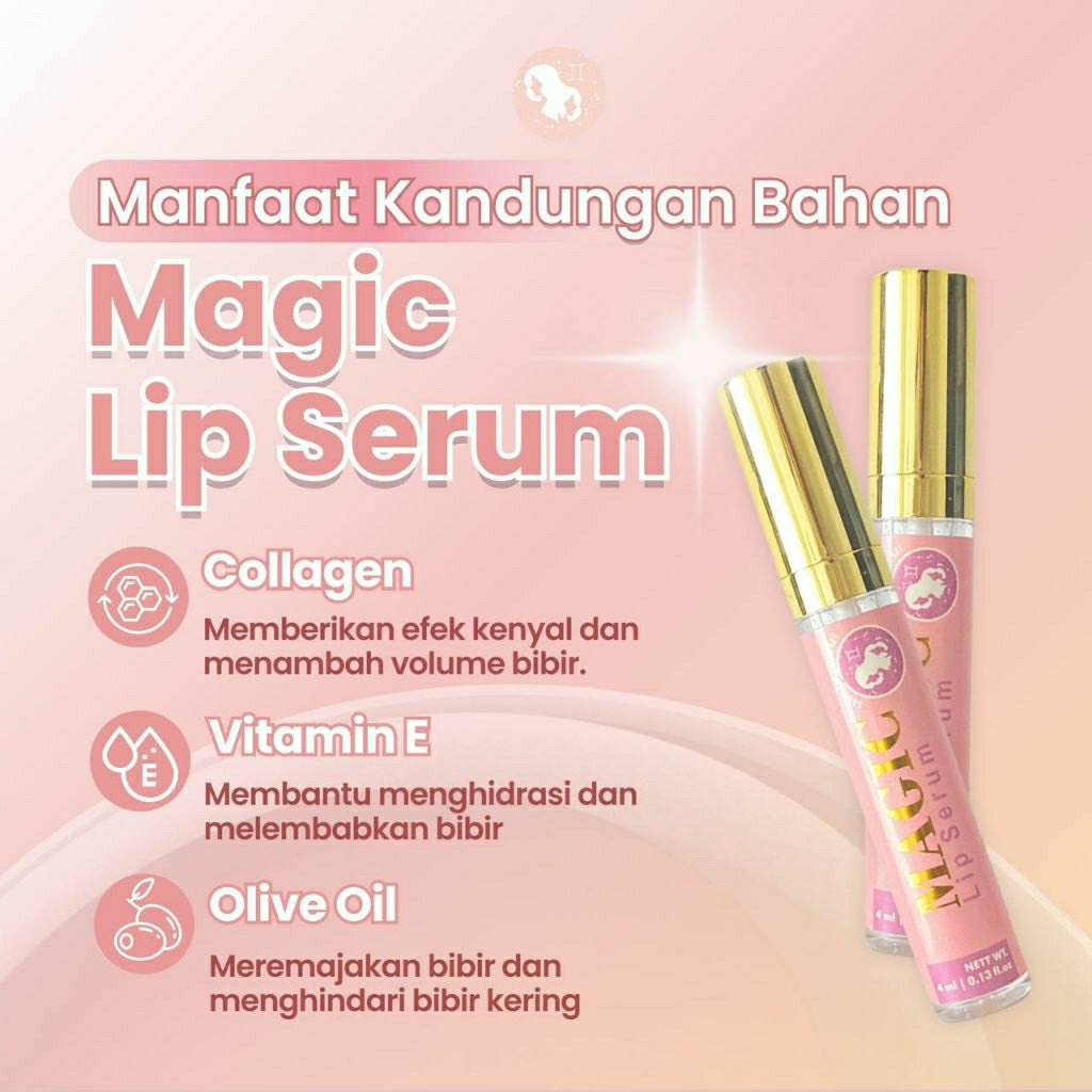 Magic Lip Serum BBB Glow Skincare Tahan Lama Anti Air Serta Tidak Mudah Memudar Warna Pink BPOM