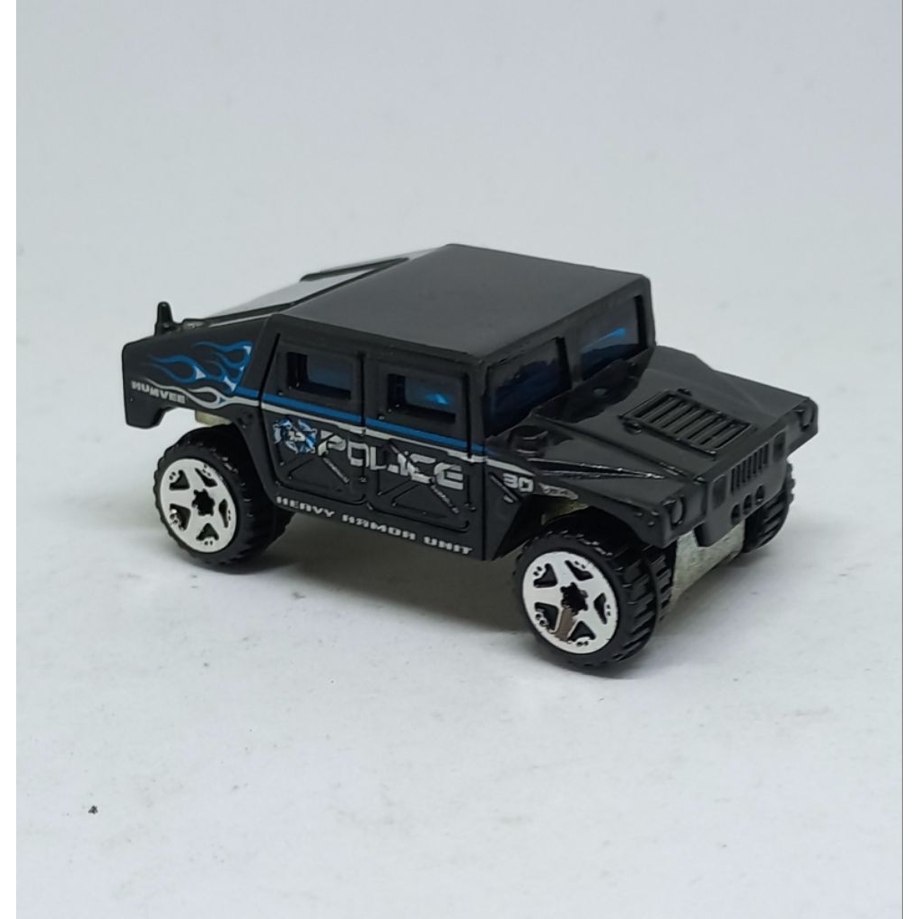 hot wheels humvee hummer h1 police black body plastik loose diecast (t)