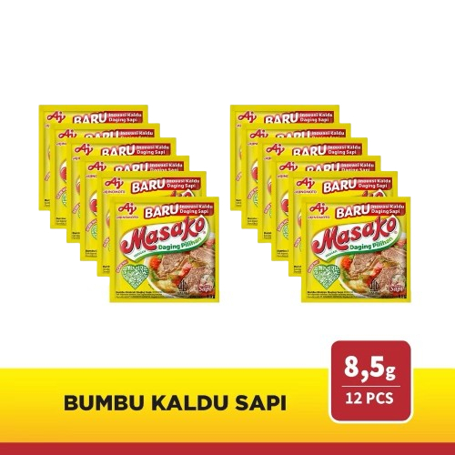 

Masako® Bumbu Kaldu Sapi Penyedap Rasa 8.5g (12 pcs)