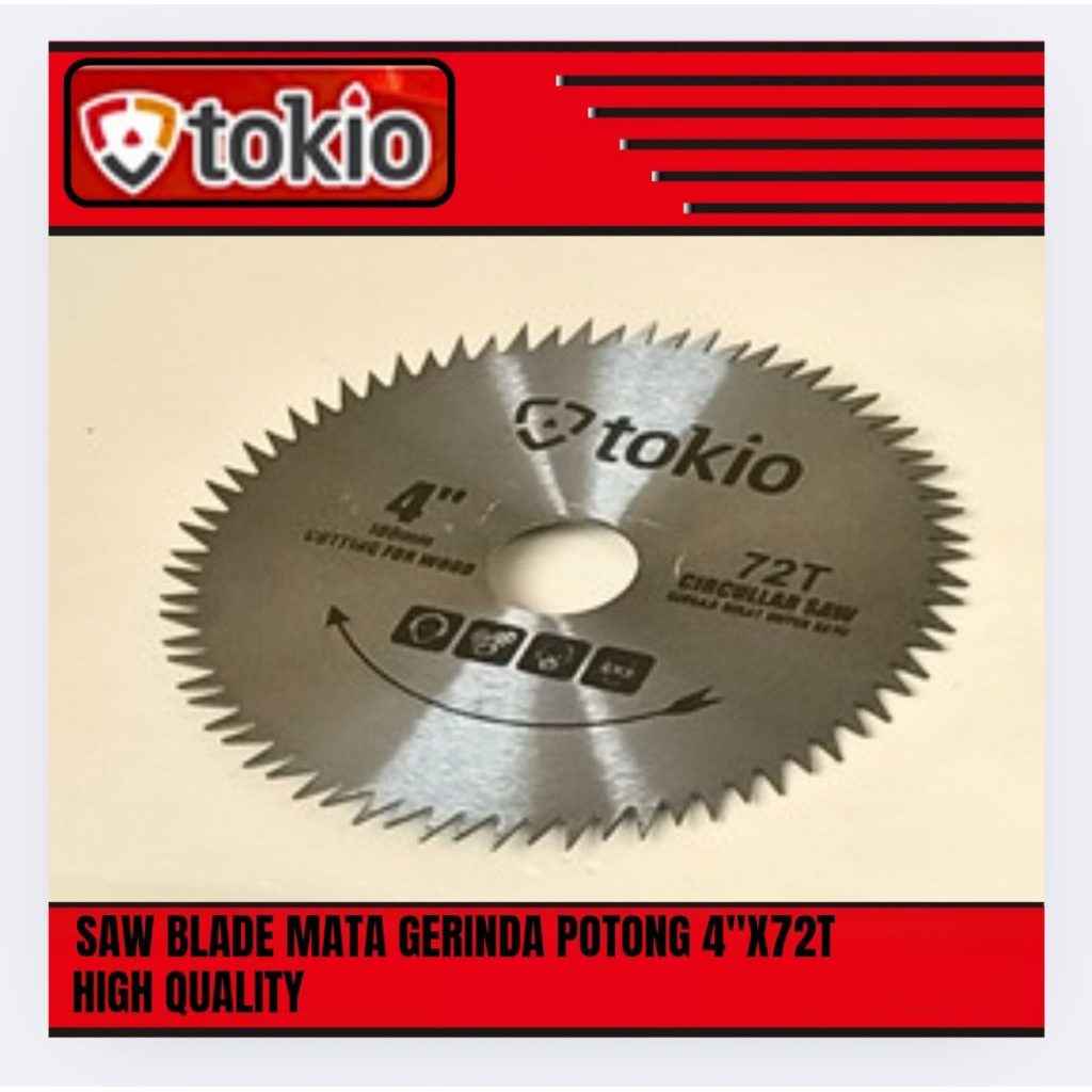 Mata Gerinda Potong 4"X72T Mata Potong Kayu Triplek Papan Gabus Sepon Tokio