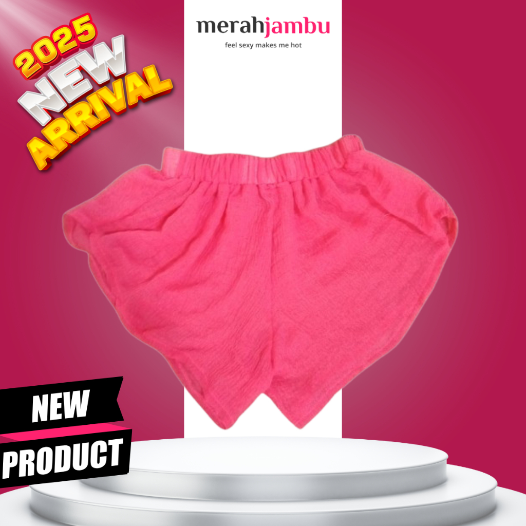 MJ Celana Pendek Wanita Ukuran One Size Bahan Polyester Solid Warna Motif Polosan Model Shortpants 1