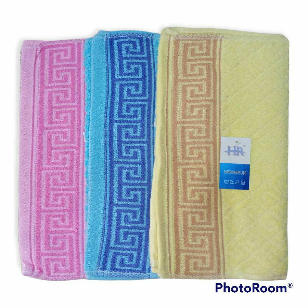 Handuk Olahraga Merk Hengrun Kecil Bordir Samping UK 30x70 Kwalitas Import