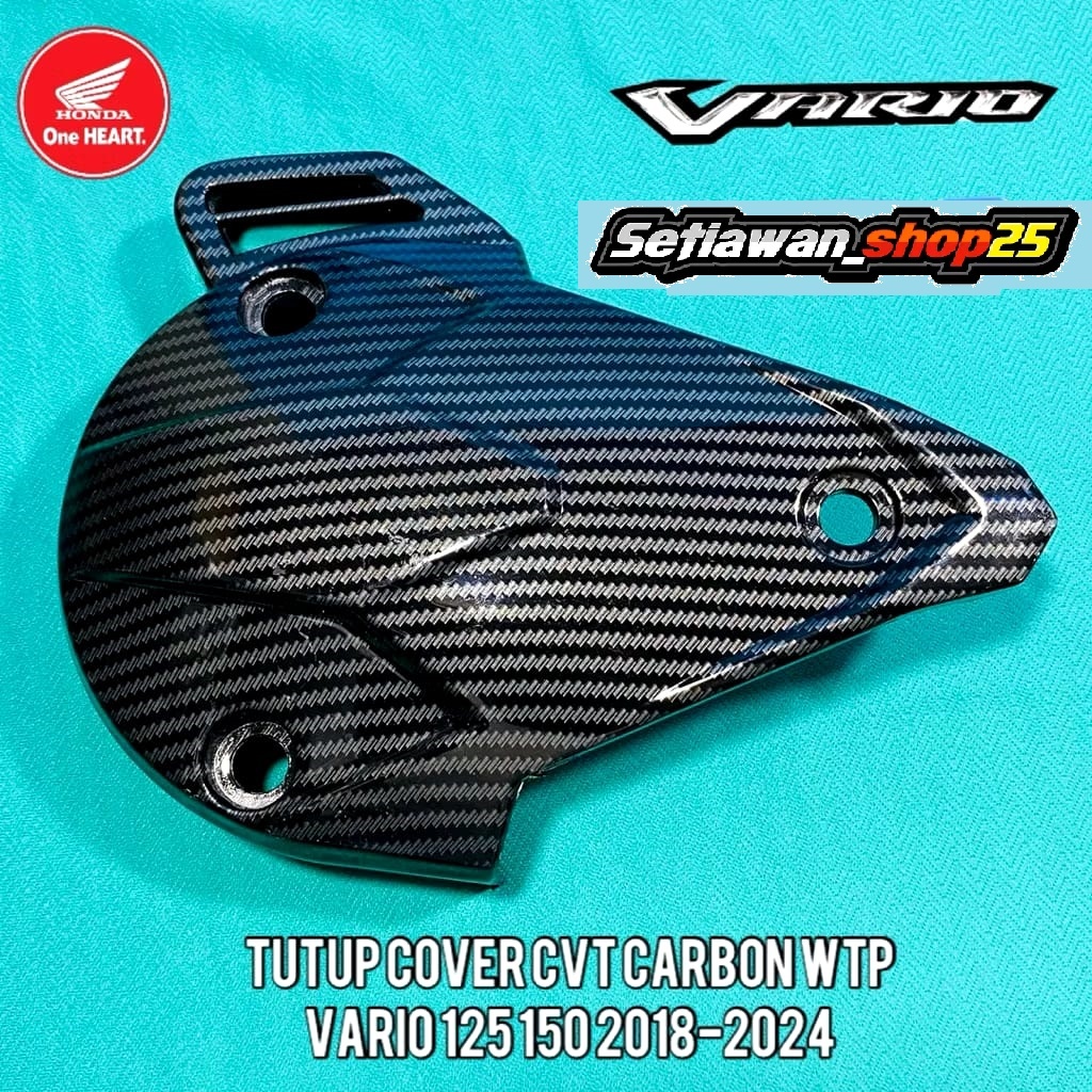 Cover Tutup Keong Cvt Carbon Karbon wtp Vario 125 150 New 2016-2018 Dengan lubang selah