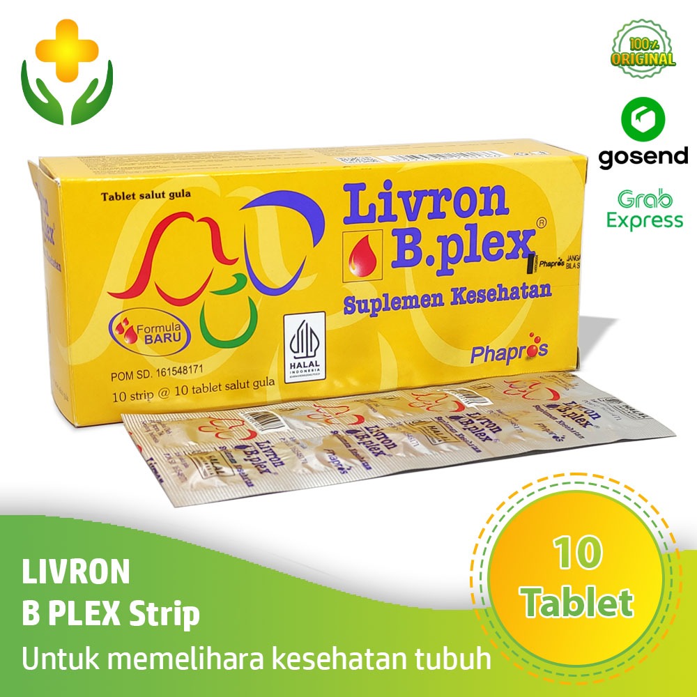 Livron B Plex 1 Strip 10 Tablet - Obat Penambah Darah | Livron B-Plex Strip