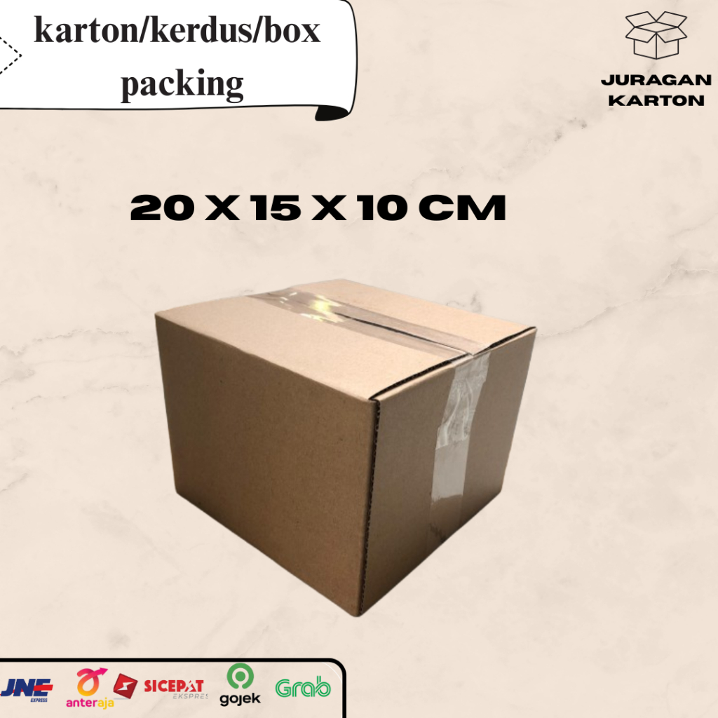 

Kardus/karton box polos packing ukuran 20 X 15 X 10