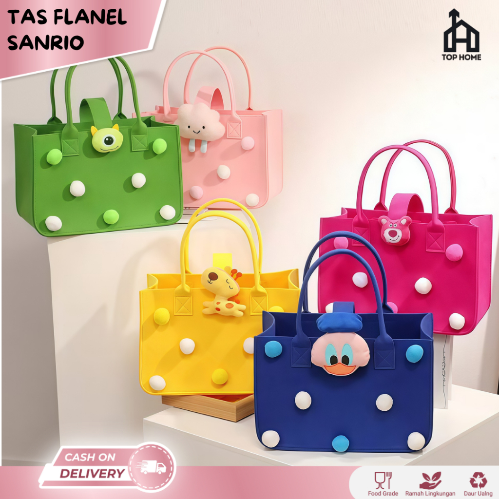 

Totebag Flanel Motif Lucu / Tas Flanel Motif Sanrio / Totebag Flanel Sanrio / Tas Anak Motif Lotso