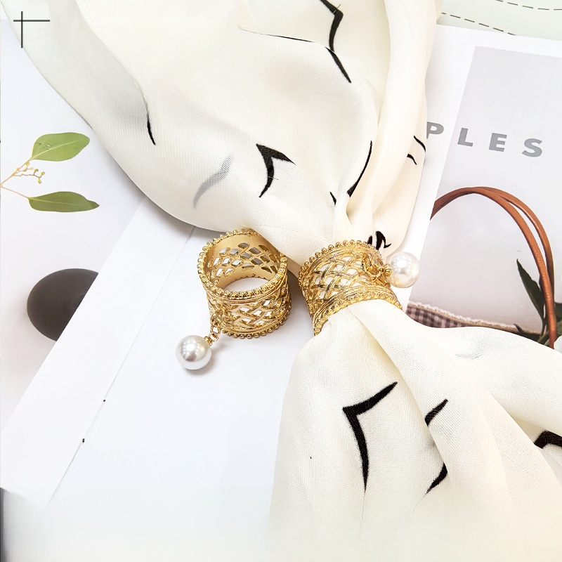 Kolong Hijab Jaring Gantung Mutiara Ring Hijab,Ring Kerudung ,Cincin Jilbab Aksesoris Jilbab Wanita 