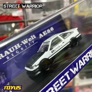 Street Weapon Street Warrior - RWB AE86 Initial D Black White Carbon Hood