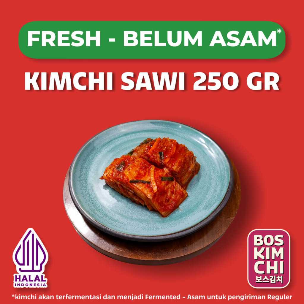

Fresh! Kimchi Sawi 250 gr | Boskimchi | Baechu Kimchi Belum Asam Homemade Fresh