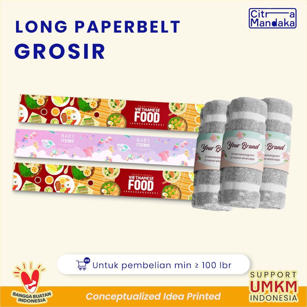 

Paper Belt Custom Panjang 64 cm Grosir | Packaging Sleeve Free Design | Label Hampers | Paper Sleeve | Label Segel Box