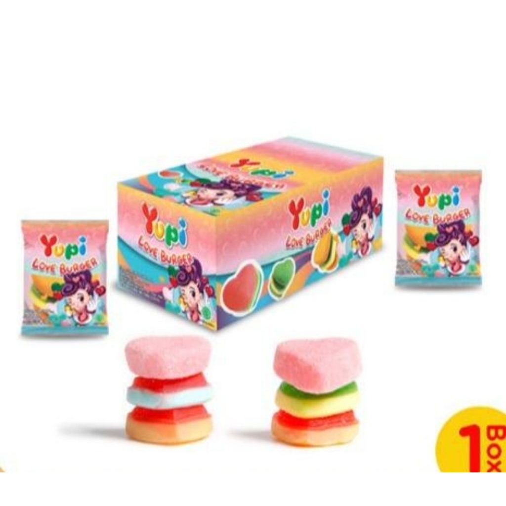 

Permen Yupi Love Burger 1 pack isi 12pcs