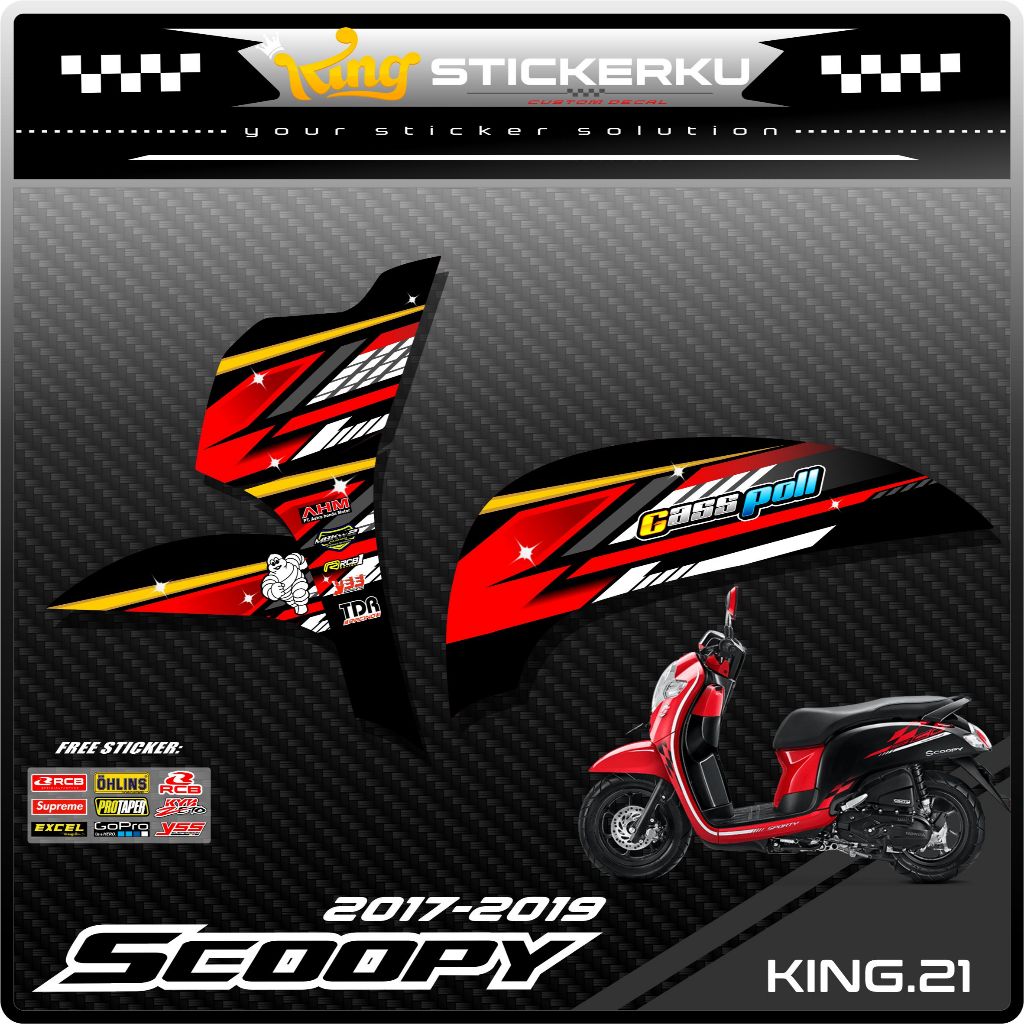 (COD) Stiker Scoopy New 2017/2020 Decal Striping Standar Scoopy New Premium Racing. KS.021