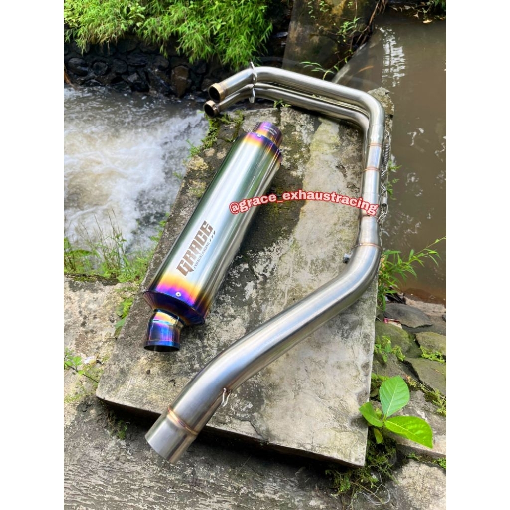 knalpot fullsystem cbr250rr ninja250 r25/mt25 original Grace type Gp1 arace 4inch