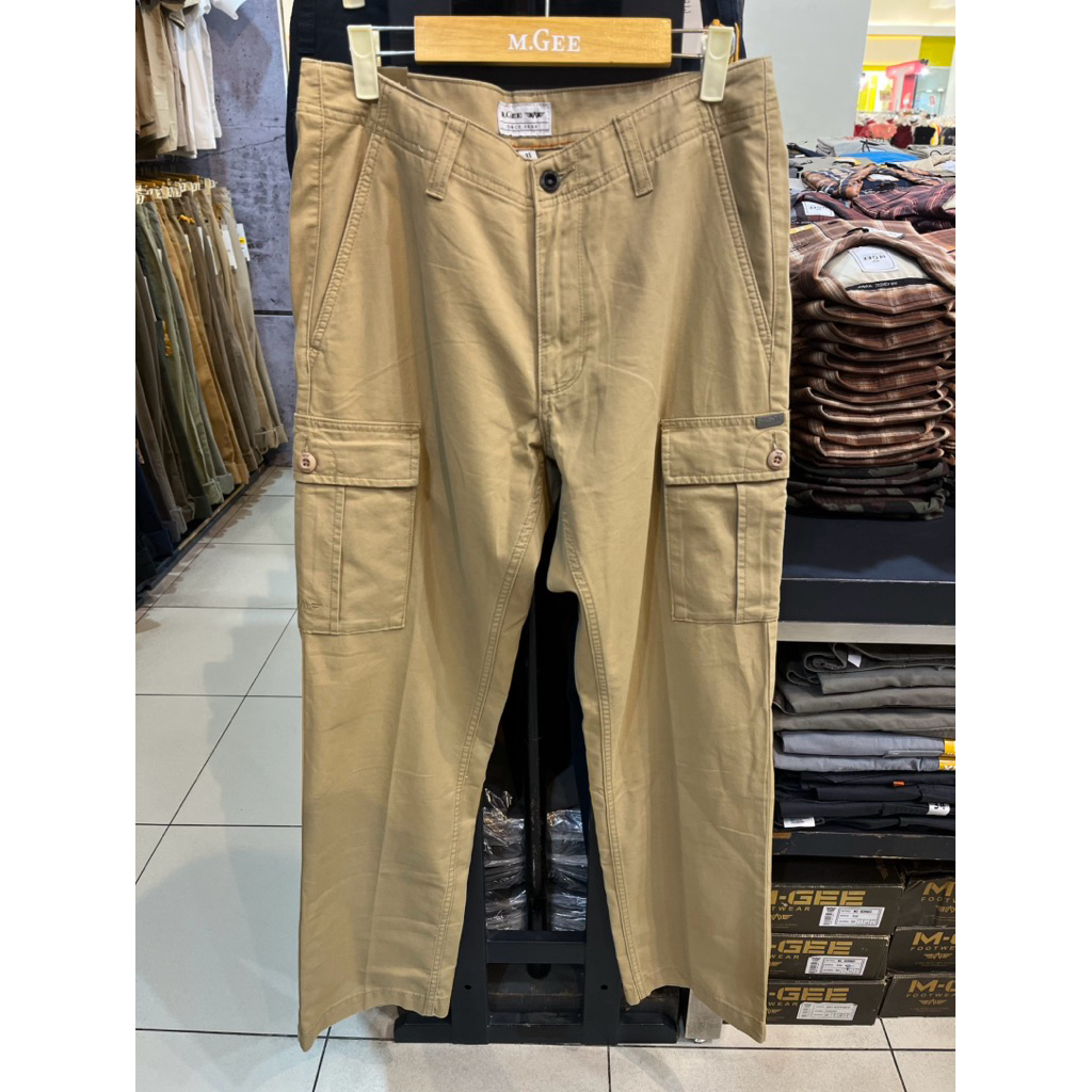MGee celana cargo panjang pria Greg C013 Khaky