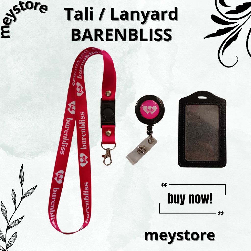 

READY Tali ID CARD / Lanyard BARENBLISS Pink [STOCK MELIMPAH] Termurahhh!!!