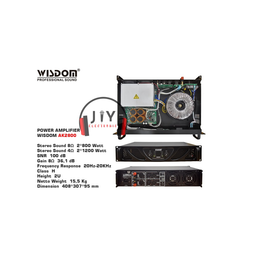 Power Wisdom 2 Channel Class H AK2800 AK-2800 AK 2800