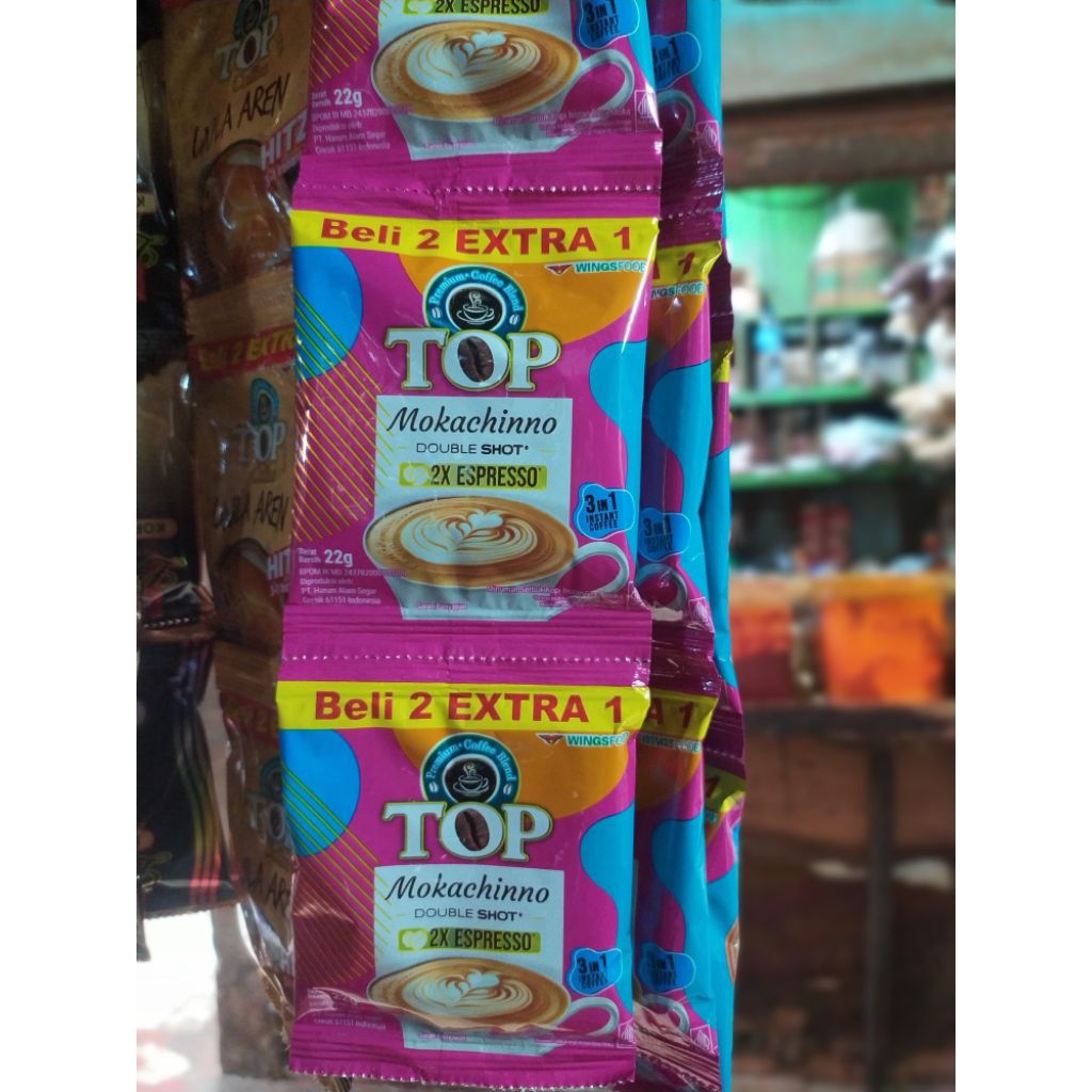 

TOP mochacino Double Shot 2x espresso 30g renceng 10pcs+5pcs
