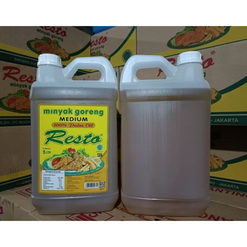 

Minyak Goreng 5 liter Resto / minyak Goreng jerigen 5 liter