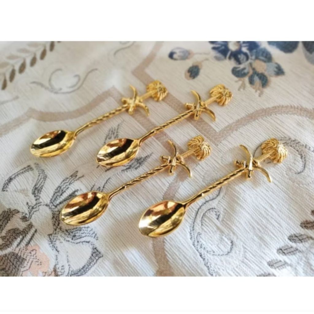 set sendok mini gold | set sendok dessert | sendom gold