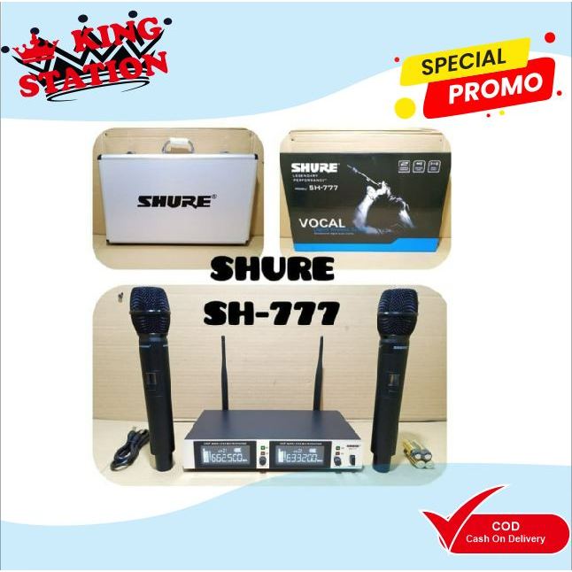 MIC WIRELESS SHURE SH 777 / SH777 / SH-777 FREE HARDCASE GRADE A++