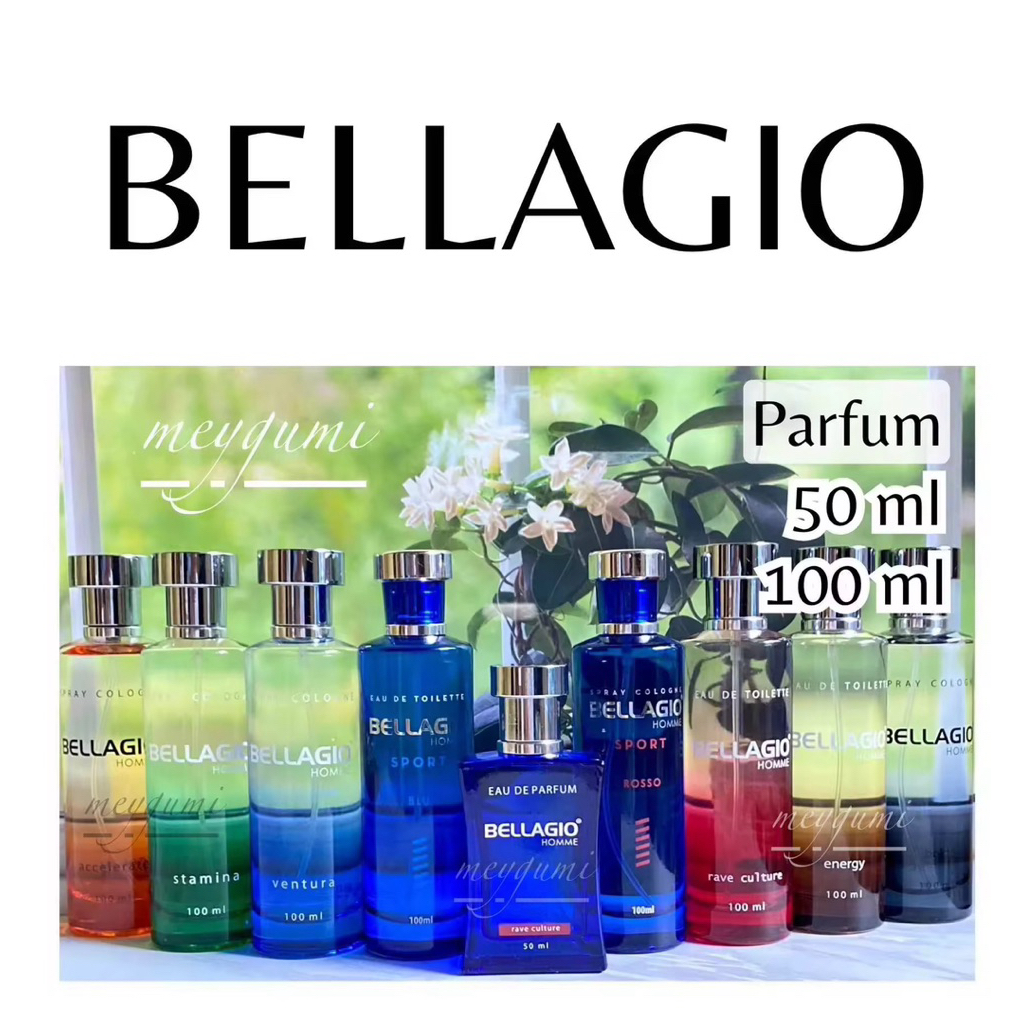 BELLAGIO PARFUM Pria Spray Cologne Homme Sport 100ml 50ml - Parfum pria tahan lama | Packing Bubble 