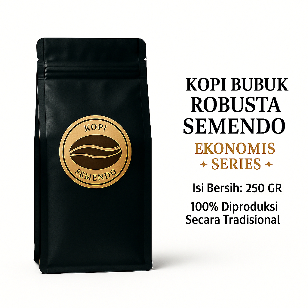 

Kopi Bubuk Robusta Semendo Varian Ekonomis 250gr – Cocok untuk Harian, Rasa Tetap Kuat