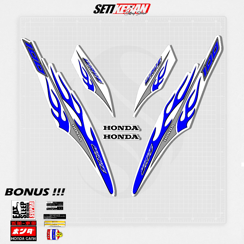 STRIPING STICKER STOCK DECAL STIKER HONDA SUPRA FIT NEW / WAVE LX VIETNAM / LIS SUPRA FIT 110 / VARI